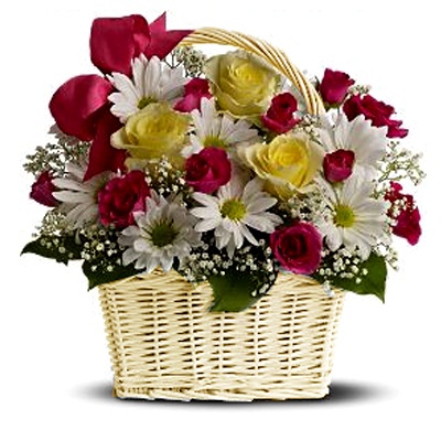 Send Basket of mixed flowers arrangements to mysore