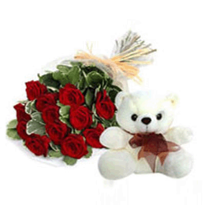 send red roses with teddybear to mysore
